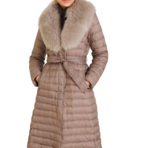 Chicos Women's Long  Belted  Puffer Coat.